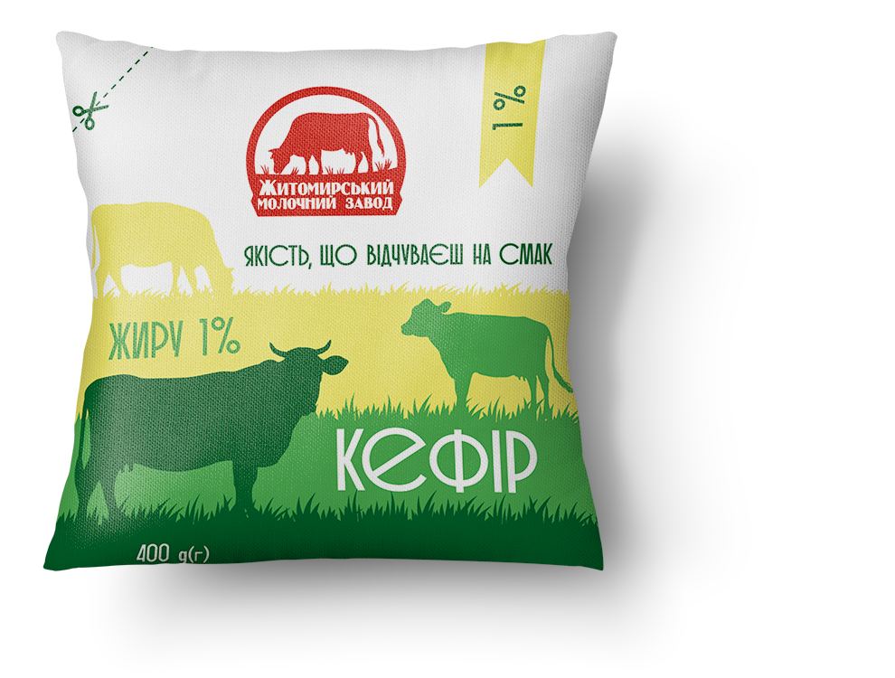 Кефір ЖМЗ 1%, 400г, плівка поліетиленова